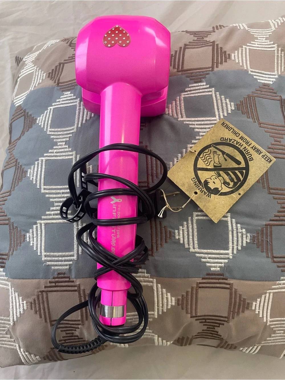 Unbranded Hot Pink Portable Hair Dryer Brush